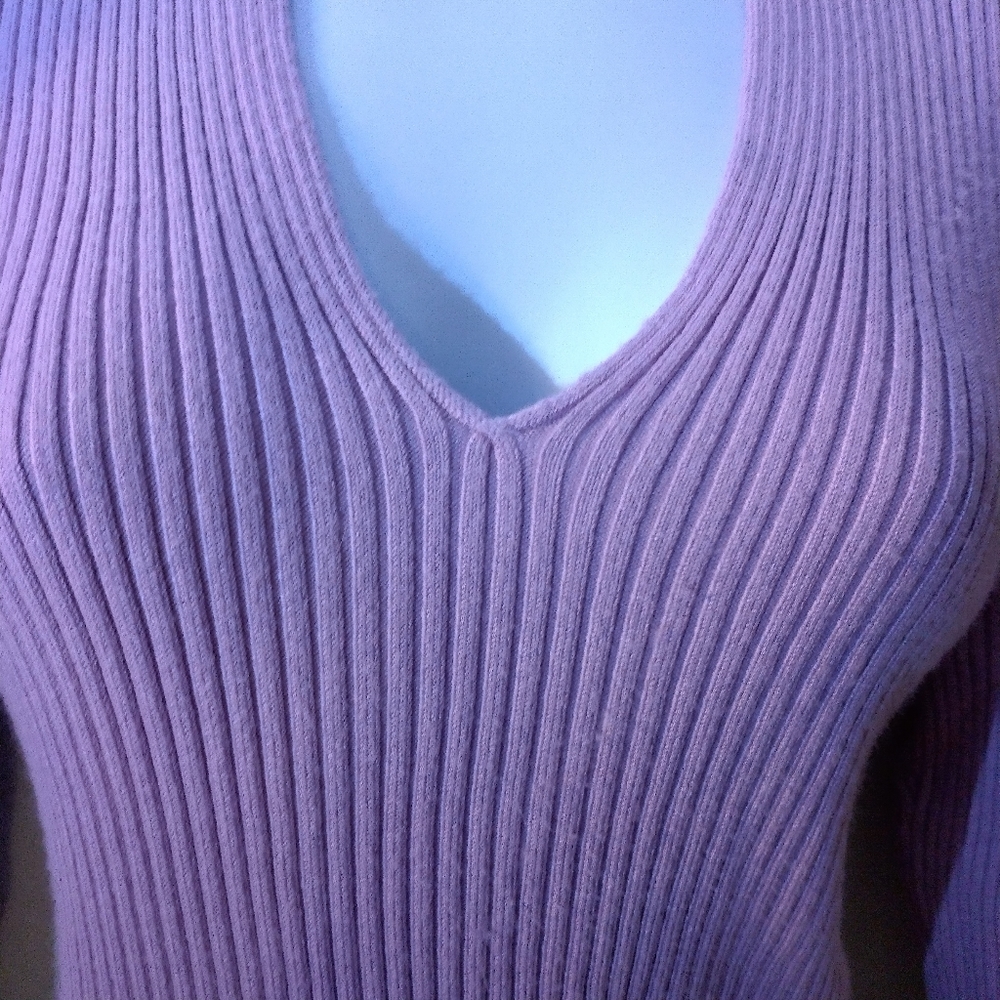Lavender Ribbed-Knit top - Picture 3 of 5
